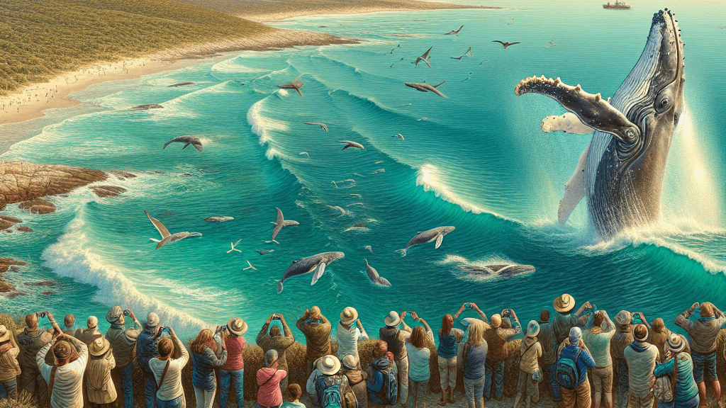 Touristen beim Whale Watching in Hermanus Südafrika